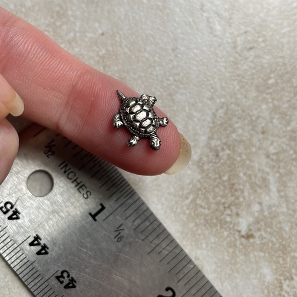 🌹 free w/purchase 100% brass turtle mini silver plated turtle - Picture 5 of 13